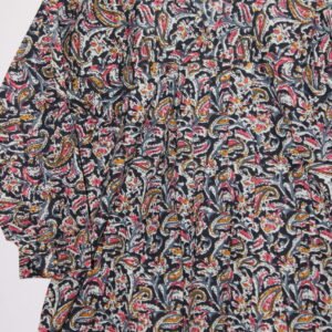 Black Printed Alia Cut Top
